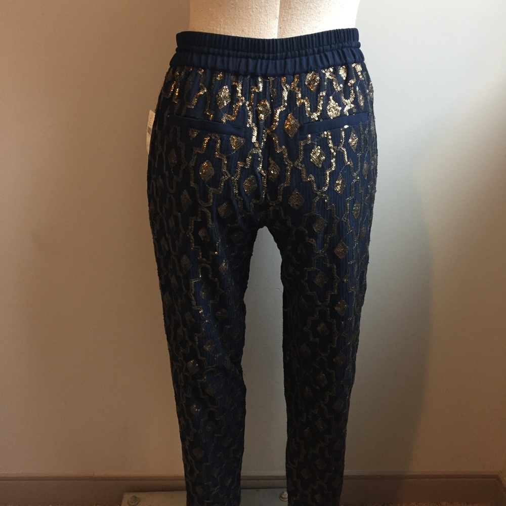 Anthropologie NWT Sequin Jogger Pants - Picture 5 of 7